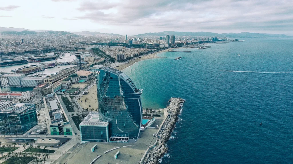 helicopter view barcelona